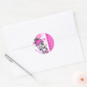 Sticker Rond Polk-a-dots N Poodles - Personnalisable (Enveloppe)