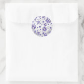 Sticker Rond Polka blanc et violet dalmate (Sac)