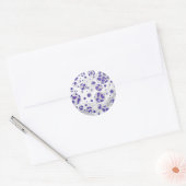 Sticker Rond Polka blanc et violet dalmate (Enveloppe)