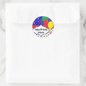 Sticker Rond Polka colorée point anniversaire (Sac)