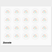 Sticker Rond Polka colorée point heureux anniversaire (Feuille)