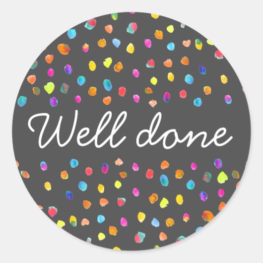 Sticker Rond Polka dot boho mignon pop art bien fait (Devant)