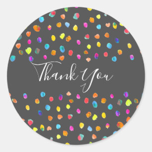 Sticker Rond Polka dot boho mignon pop art Merci