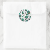 Sticker Rond Polka Dot Cow Impression Brown et Turquoise (Sac)