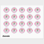 Sticker Rond Polka Dot Crazy Cupcake Boulangerie Couvercles (Feuille)