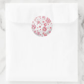 Sticker Rond Polka Dot Dalmatie rose et blanc (Sac)