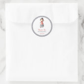 Sticker Rond Polka Dot Grey Blanc Flamenco Sevillana Danseuse (Sac)