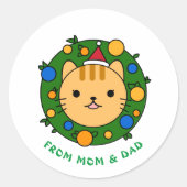 Sticker Rond Polka Dot | Partie personnalisée Brown (Devant)