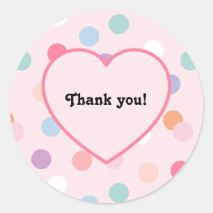 Sticker Rond Polka Dot Photo Anniversaire