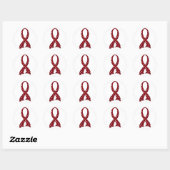 Sticker Rond Polka Dot Ruban Head et cancer du cou (Feuille)