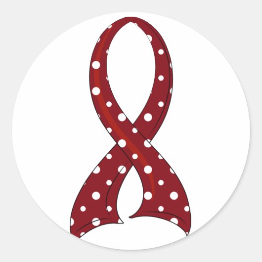 Sticker Rond Polka Dot Ruban Head et cancer du cou (Devant)