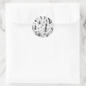 Sticker Rond Polka Dot Tiger noir et blanc (Sac)