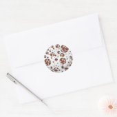 Sticker Rond Polka Dot Vache Brown et blanche (Enveloppe)
