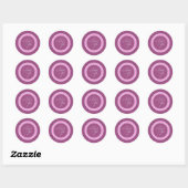 Sticker Rond Polka violet Merci (Feuille)