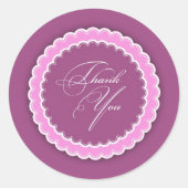 Sticker Rond Polka violet Merci (Devant)
