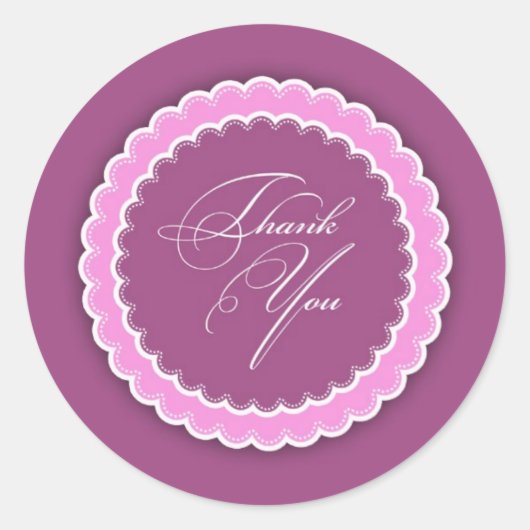 Sticker Rond Polka violet Merci (Devant)