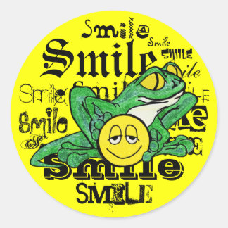 Sticker Rond Pollywog avec un sourire