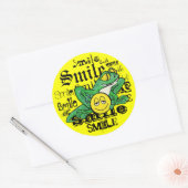 Sticker Rond Pollywog avec un sourire (Enveloppe)