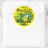 Sticker Rond Pollywog avec un sourire (Sac)