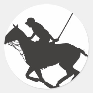 Sticker Rond Polo Pony Silhouette