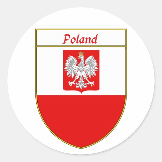 Sticker Rond Pologne - Bouclier (Devant)