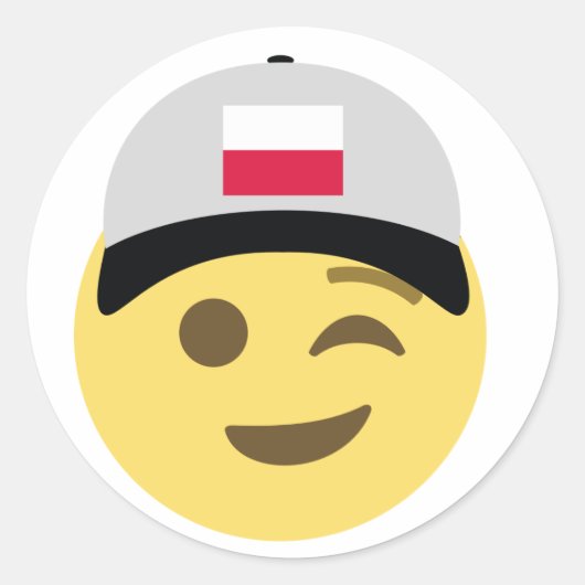 Sticker Rond Pologne Casquette de baseball Emoji (Devant)