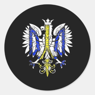 Sticker Rond Pologne Et Ukraine Patrimoine Polonais Ukrainien A