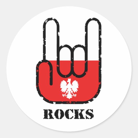 Sticker Rond Pologne Rocks (Devant)