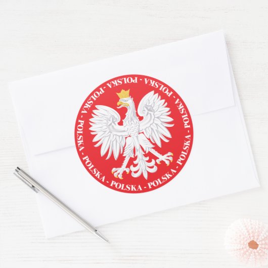 Sticker Rond Polska 4 (Enveloppe)