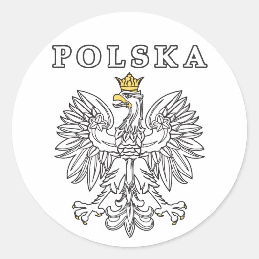 Sticker Rond Polska avec aigle polonais (Devant)