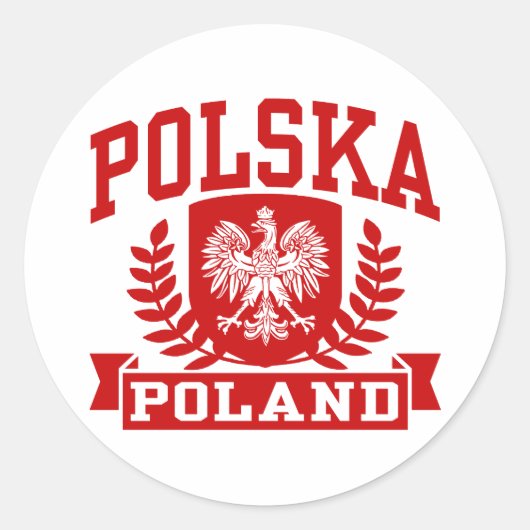 Sticker Rond Polska Pologne (Devant)