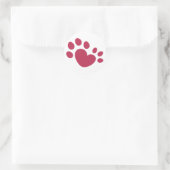 Sticker Rond Polydactyl Chat Coeur Empreinte de patte (Sac)