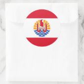 Sticker Rond Polynésie française, drapeau (Sac)