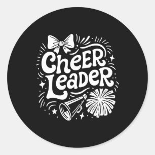 Sticker Rond Pom-Pom Fille Coquette Arc Menagère de Cheerleadin