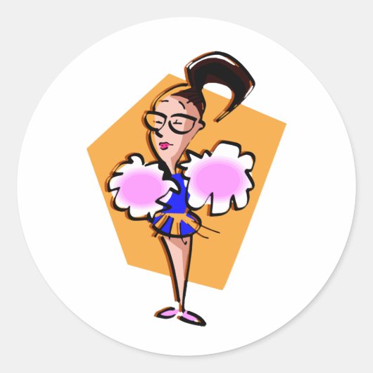 Sticker Rond Pom-pom girl (Devant)