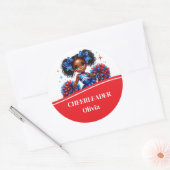 Sticker Rond Pom-pom girl (Enveloppe)