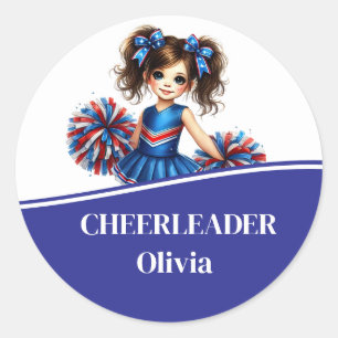 Sticker Rond Pom-pom girl