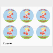 Sticker Rond Pom-pom girl (Feuille)