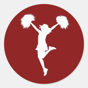 Sticker Rond Pom-pom girl Cheerleading l'art d'ensemble par Al