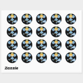 Sticker Rond Pom-pom girl en bleu (Feuille)