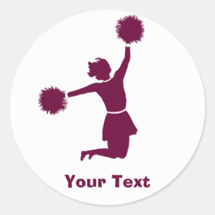 Sticker Rond Pom-pom girl en feuilles d'autocollant de