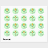 Sticker Rond Pom-pom girl en vert (Feuille)