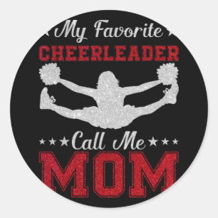Sticker Rond Pom-pom girl Favoris Appelle-Moi Maman Cheer Maman