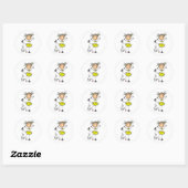 Sticker Rond Pom-pom girl jaune (Feuille)