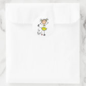 Sticker Rond Pom-pom girl jaune (Sac)