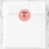 Sticker Rond Pom-pom girl princesse (Sac)