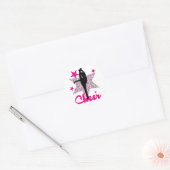 Sticker Rond Pom-pom girl rose (Enveloppe)