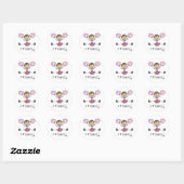 Sticker Rond Pom-pom girl rose (Feuille)