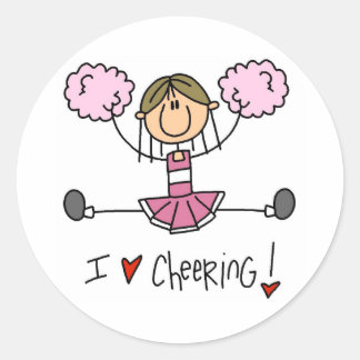 Sticker Rond Pom-pom girl rose