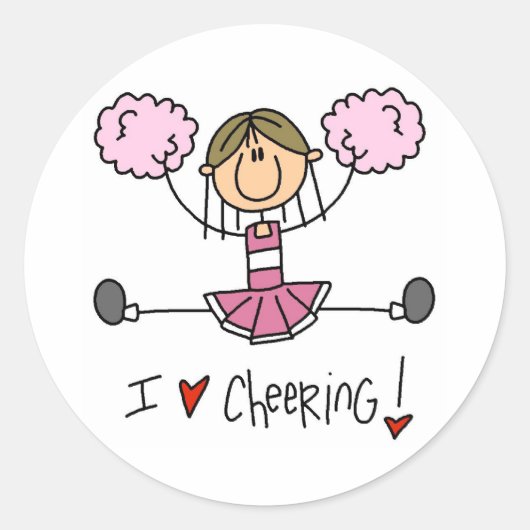 Sticker Rond Pom-pom girl rose (Devant)
